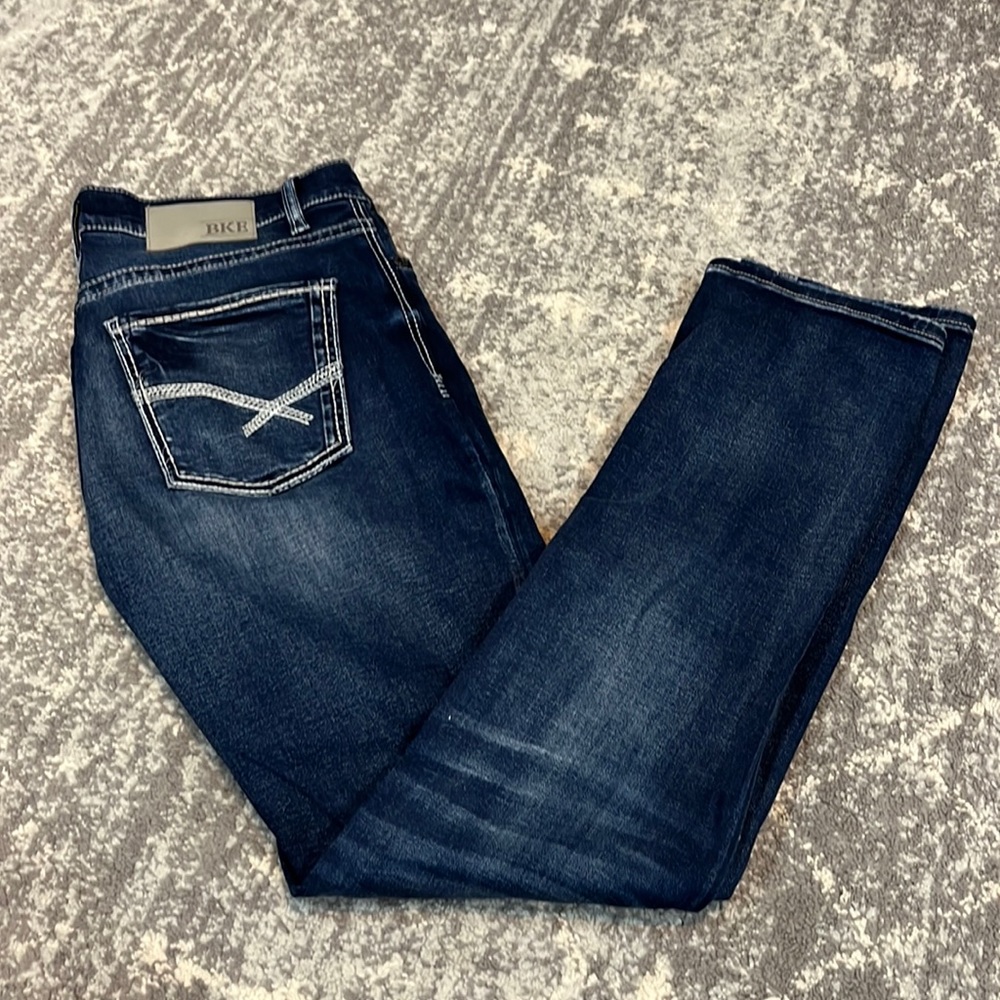 BKE Buckle Men’s Alec Straight Leg Dark Wash Denim Jeans Size 33R